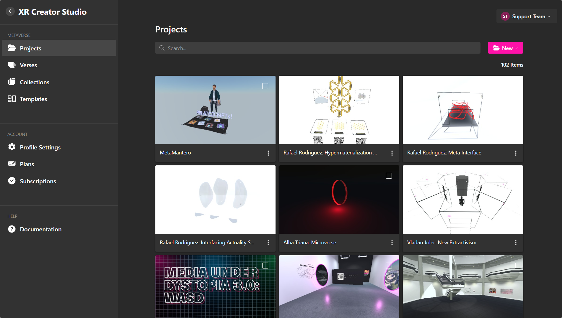 Creator Projects Page