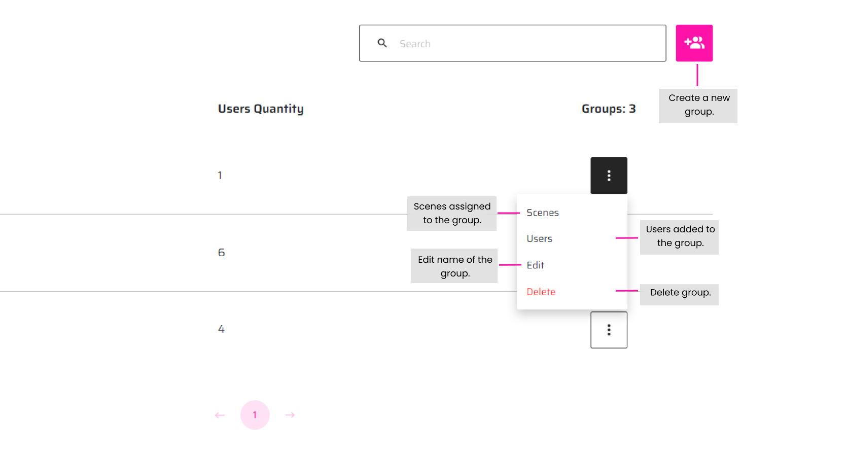 Screenshot Select Name Page in Dashboard