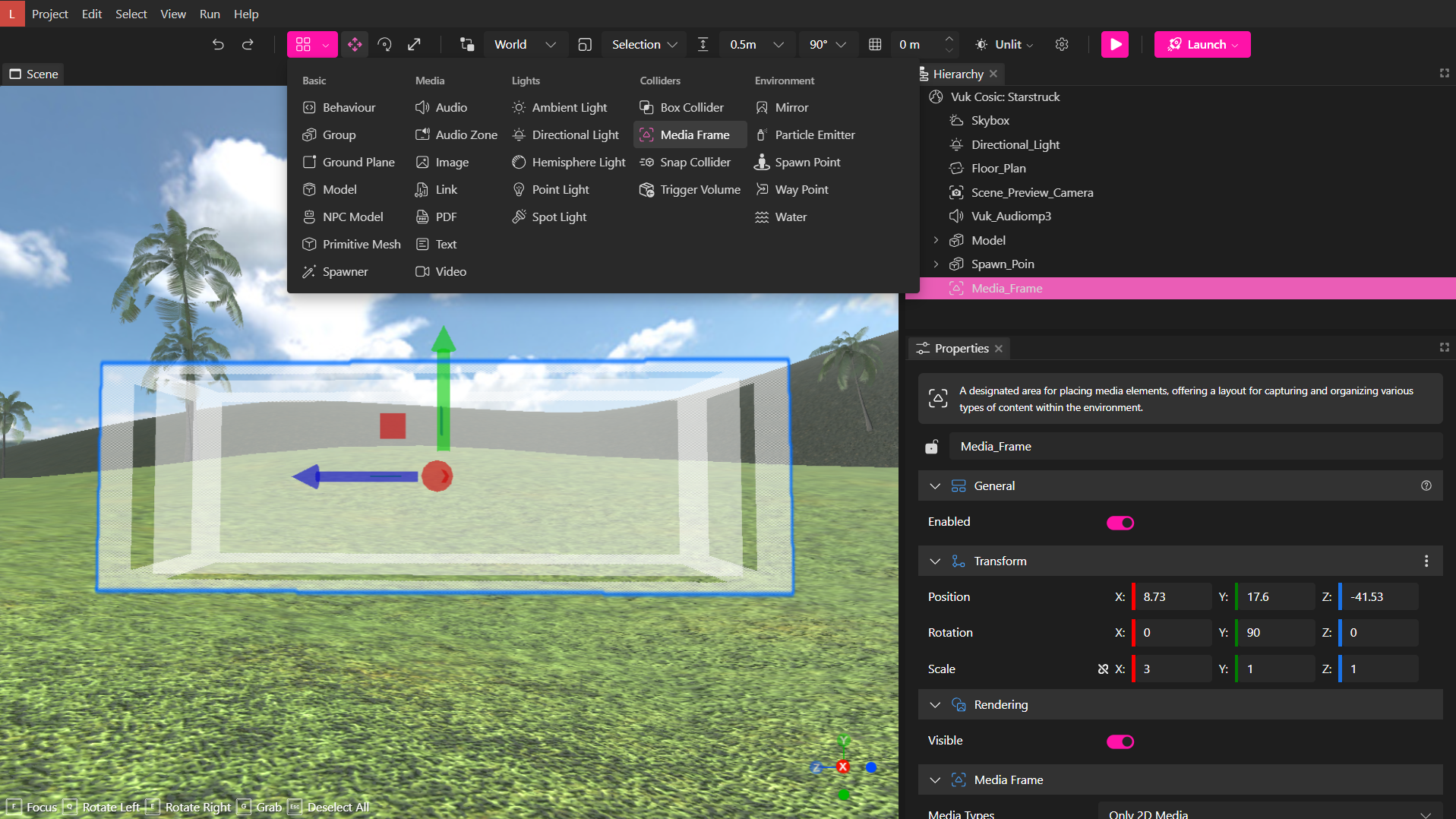 mediaframe element in Creator